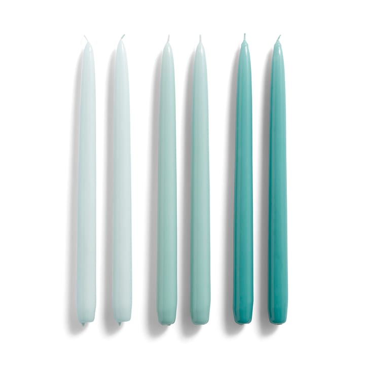 Candle Conical ljus 6-pack - Ice blue-arctic blue-teal - HAY