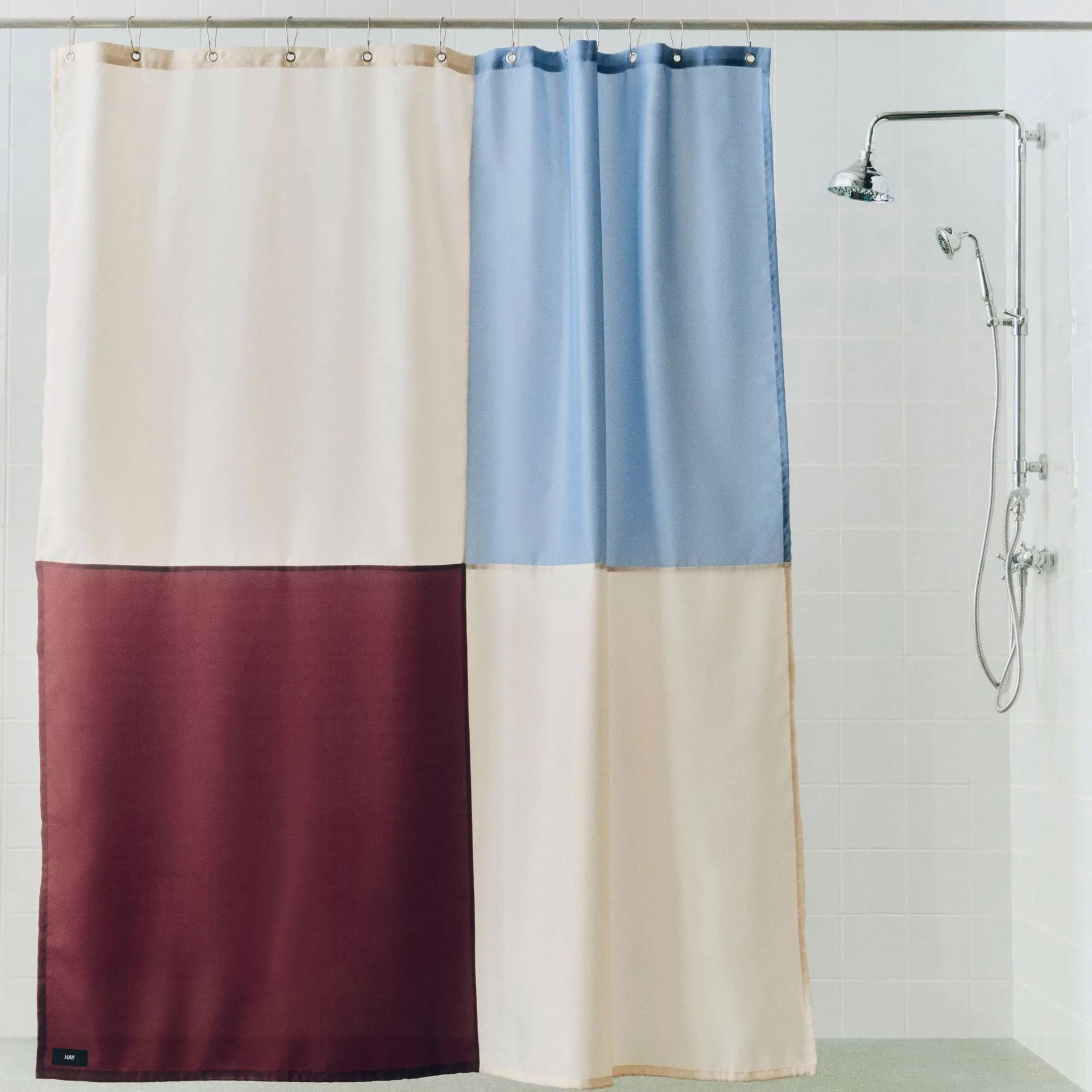 Check duschdraperi 180x200 cm, Burgundy HAY