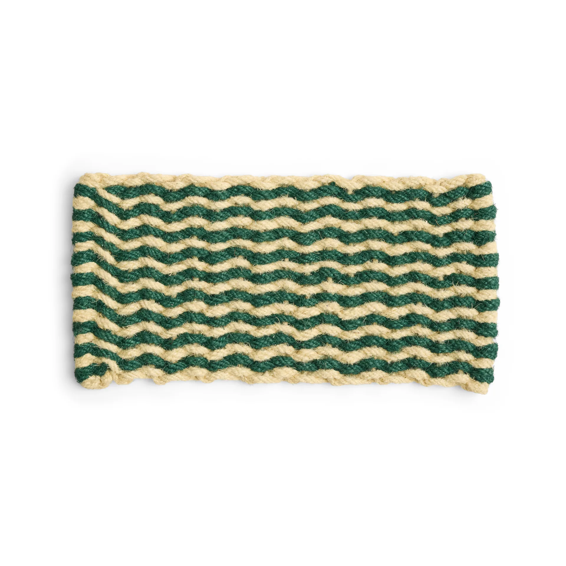 Coco Stripe Wave dörrmatta, Dark green-white HAY
