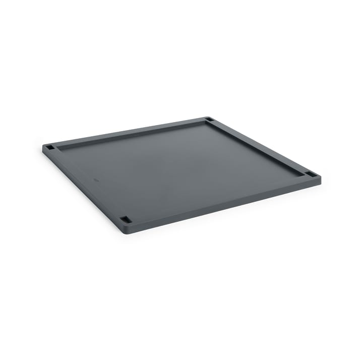 Colour Crate Square lock plastic large - Charcoal - HAY