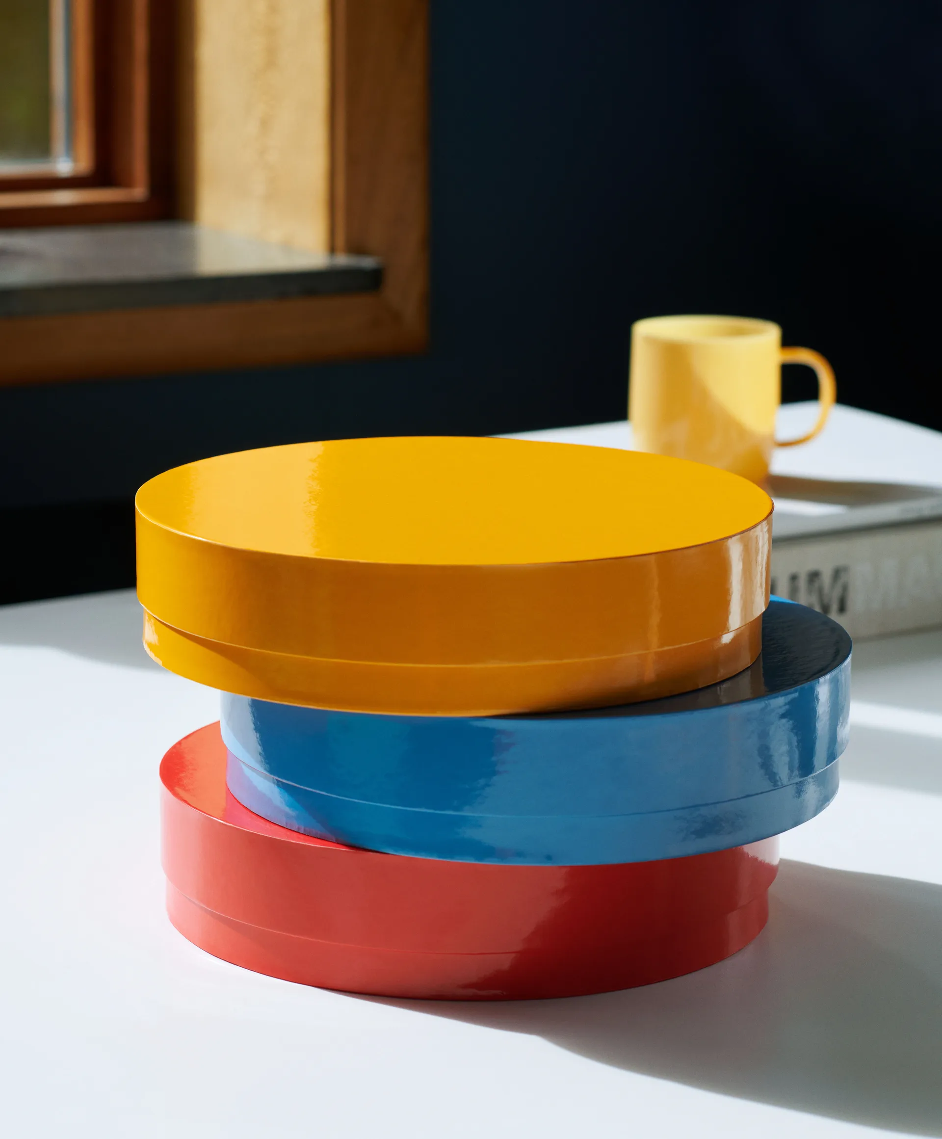 Colour Storage Round låda med lock Ø24 cm, Egg yolk HAY