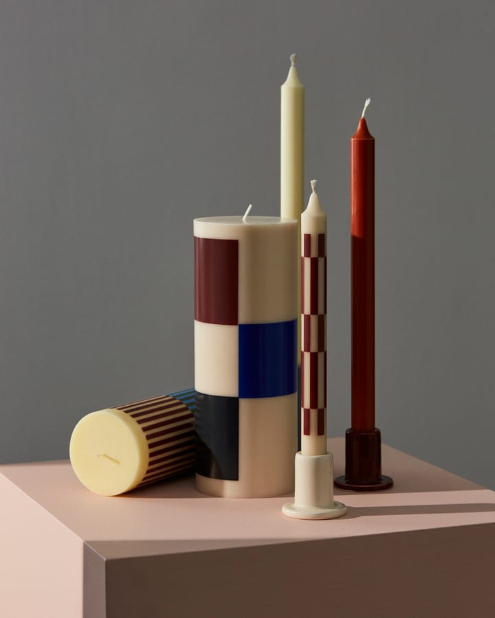 Column Candle blockljus large 25 cm, Off white-brown-black-blue HAY