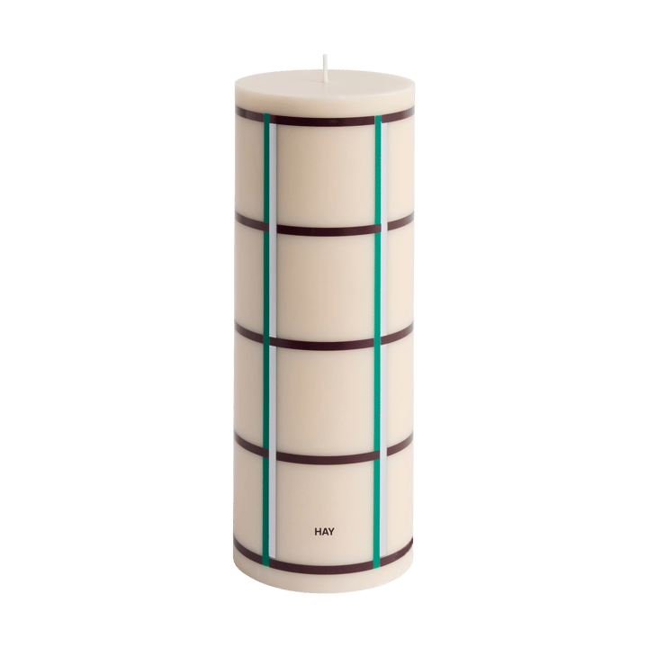 Column Candle blockljus large 25 cm - Off white-green bordeaux-silver - HAY
