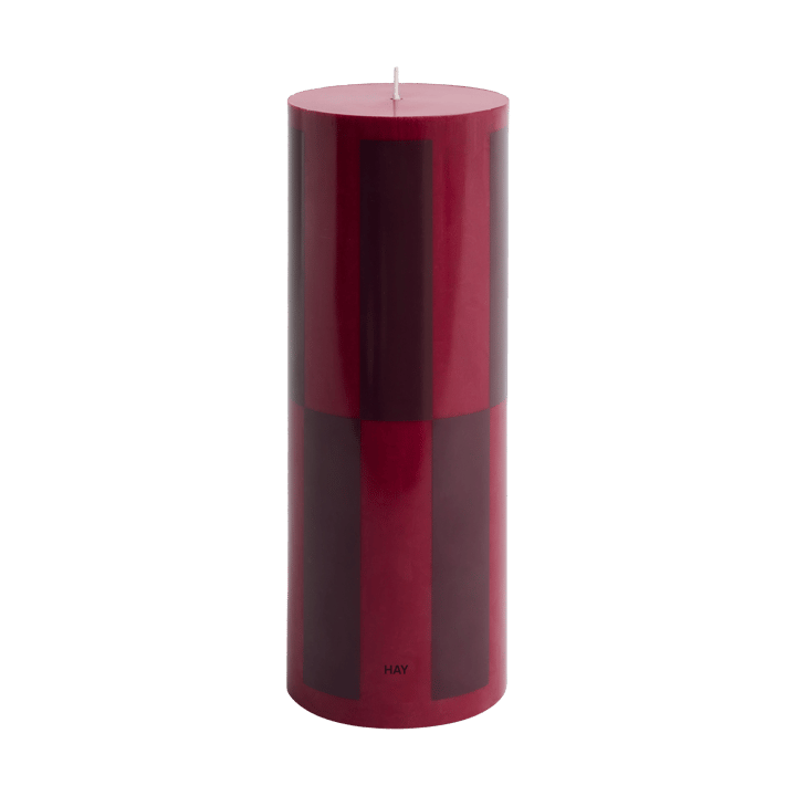 Column Candle blockljus large 25 cm - Wine-bordeaux large check - HAY