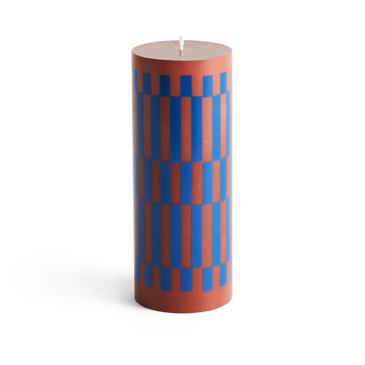Column Candle blockljus medium 20 cm, Brown-blue HAY