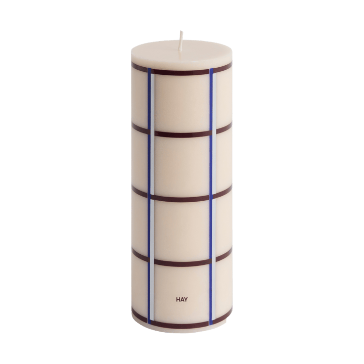 Column Candle blockljus medium 20 cm - Off white-bordeaux-blue-silver - HAY