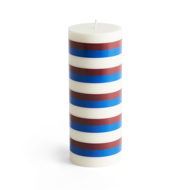 Column Candle blockljus medium 20 cm, Off white-brown-blue HAY