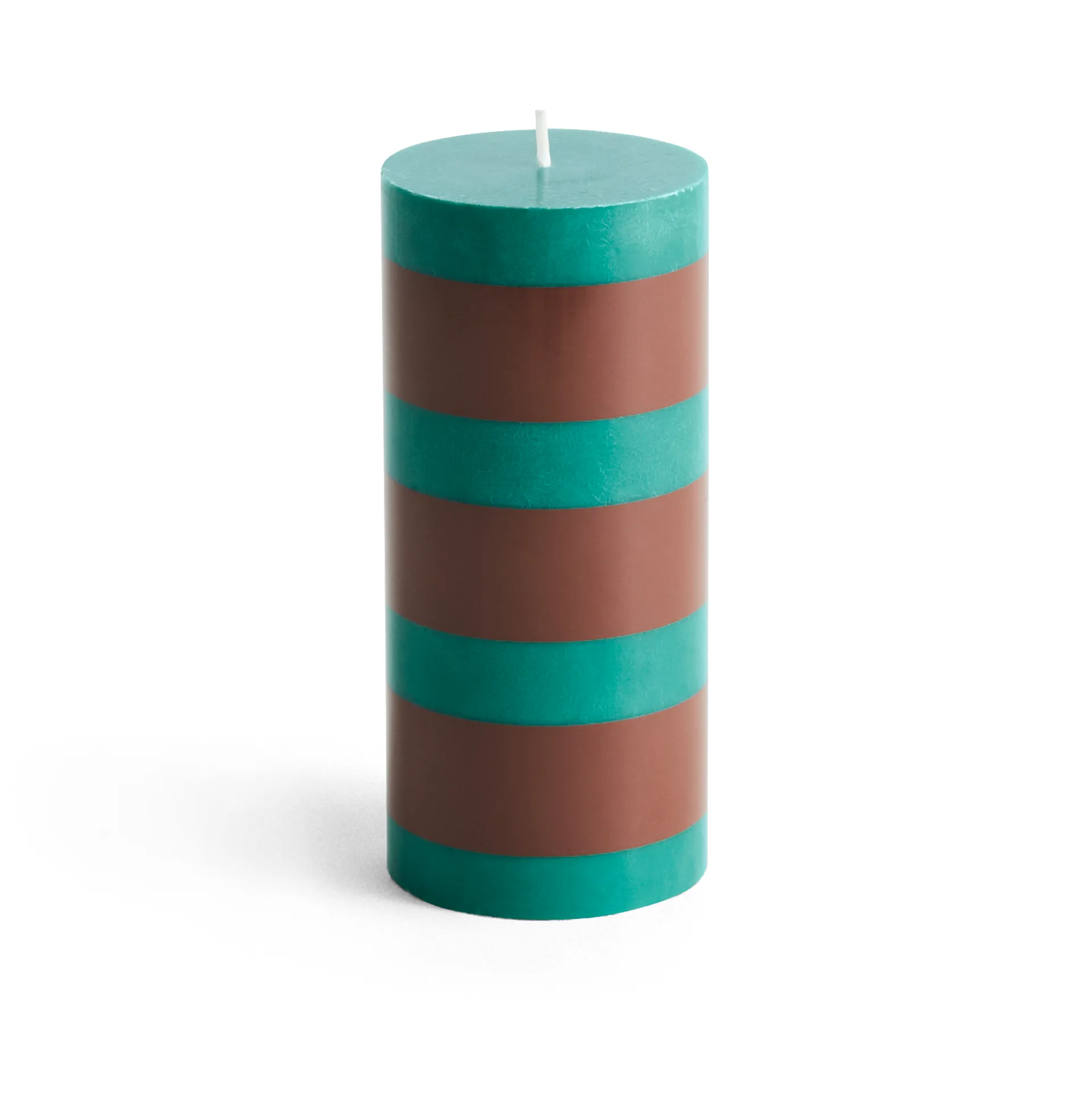 Column Candle blockljus small 15 cm, Green-brown HAY