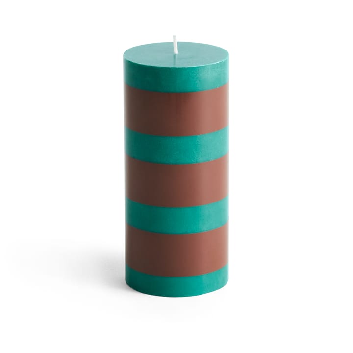Column Candle blockljus small 15 cm - Green-brown - HAY