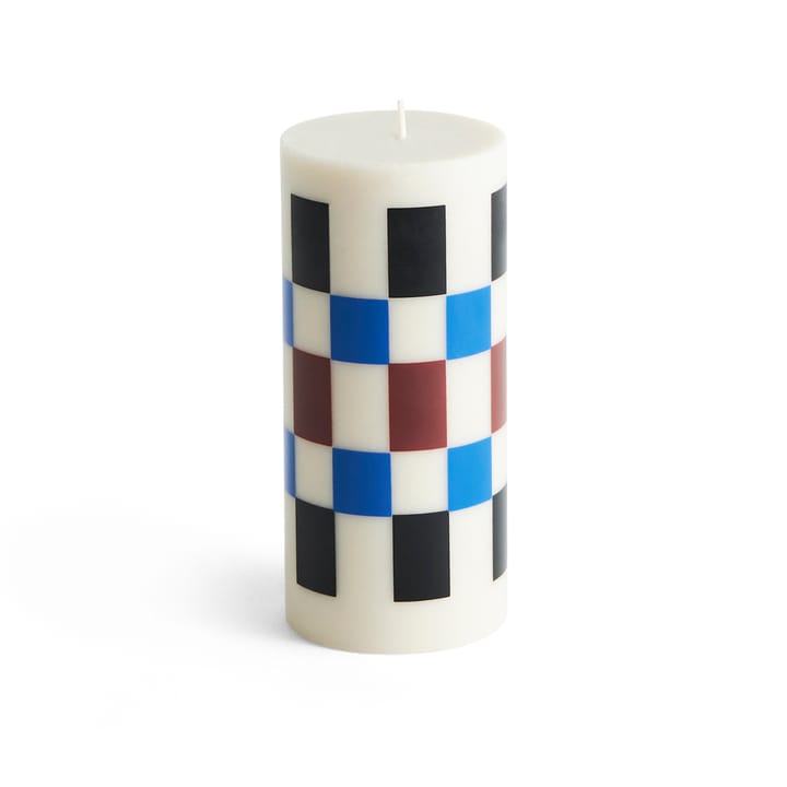 Column Candle blockljus small 15 cm, Off white-brown-black-blue HAY