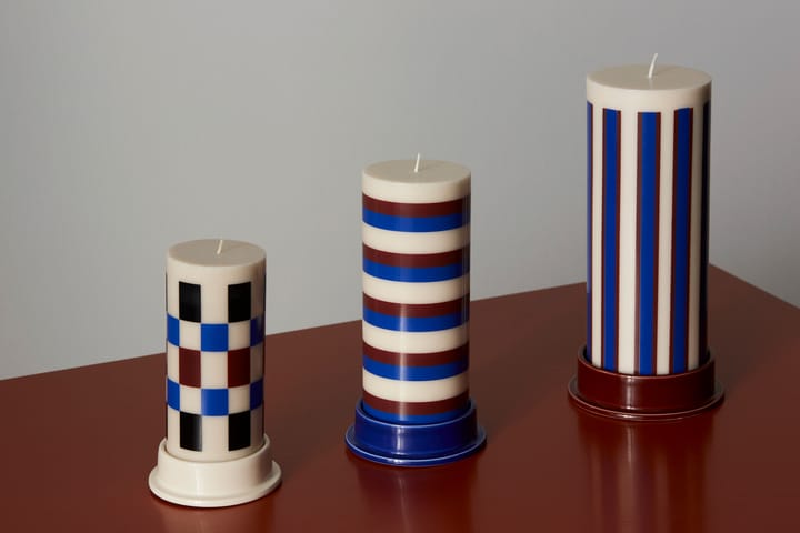 Column Candle blockljus small 15 cm - Off white-brown-black-blue - HAY