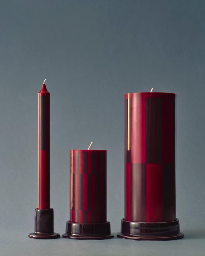 Column Candle blockljus small 15 cm, Wine-bordeaux HAY