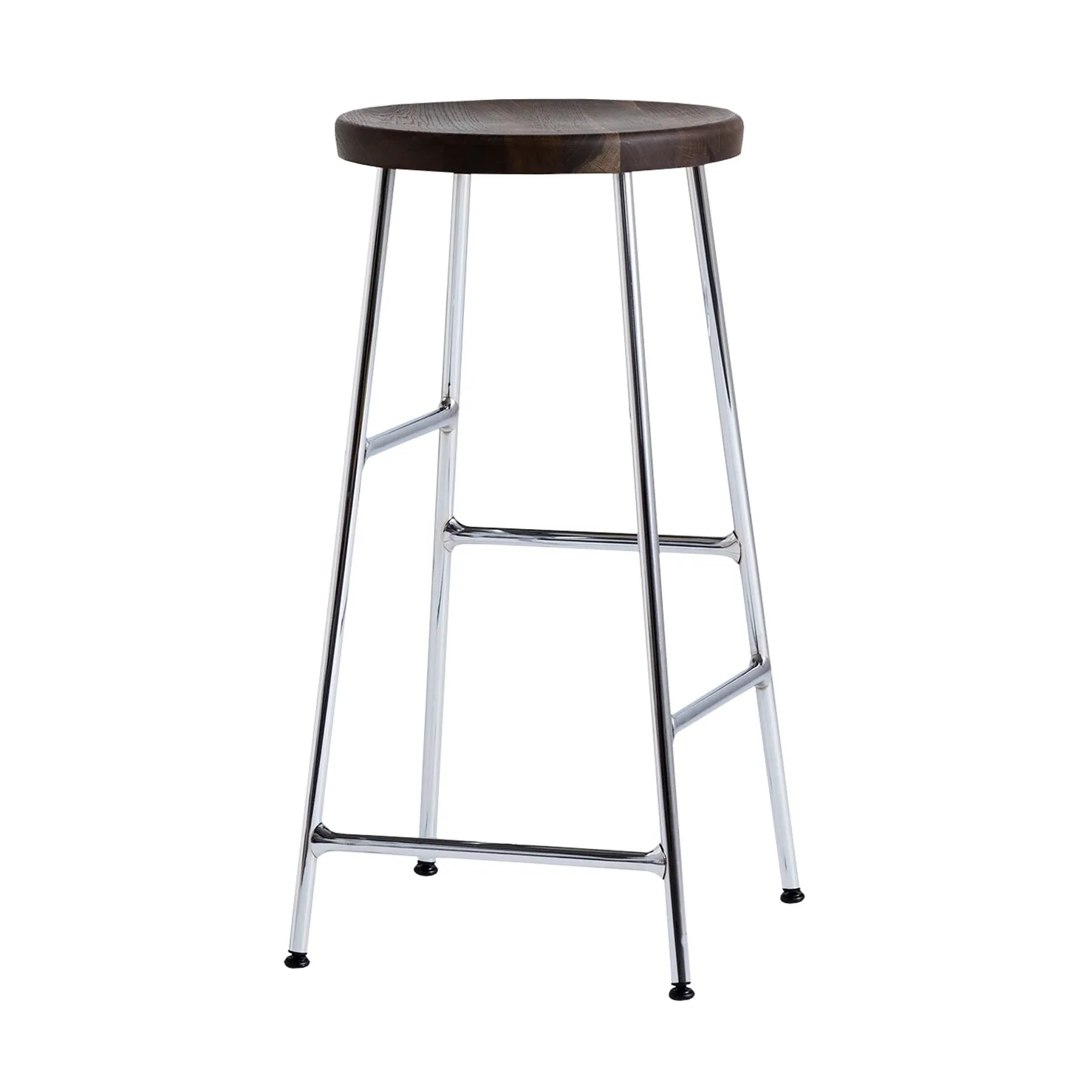 Cornet rund barpall 65 cm, Smoked oiled oak-chrome HAY