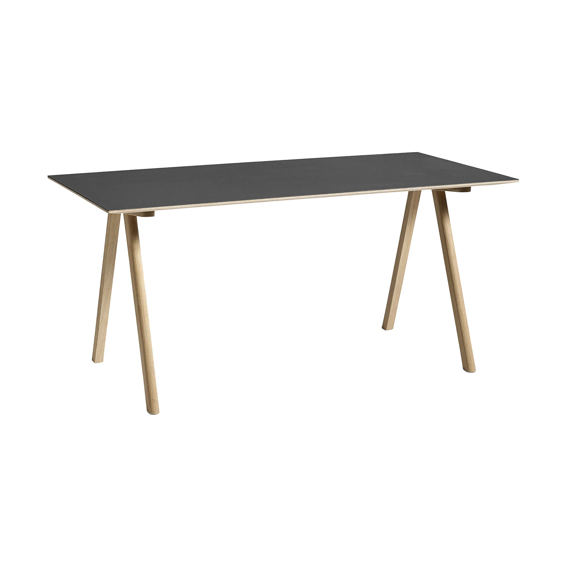 CPH10 2.0 skrivbord 80x160 cm, Black linoleum-lacquered oak HAY