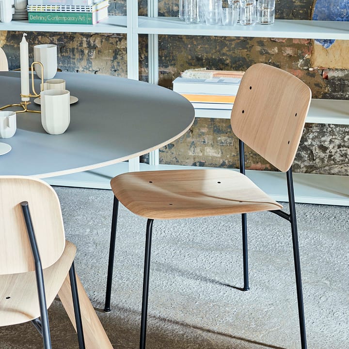 CPH20 Round matbord - Black linoleum-Ø120 cm-ek - HAY