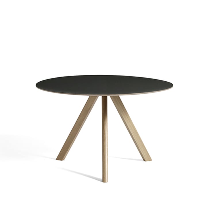 CPH20 Round matbord, Black linoleum-ø120 cm-såpat ekstativ HAY