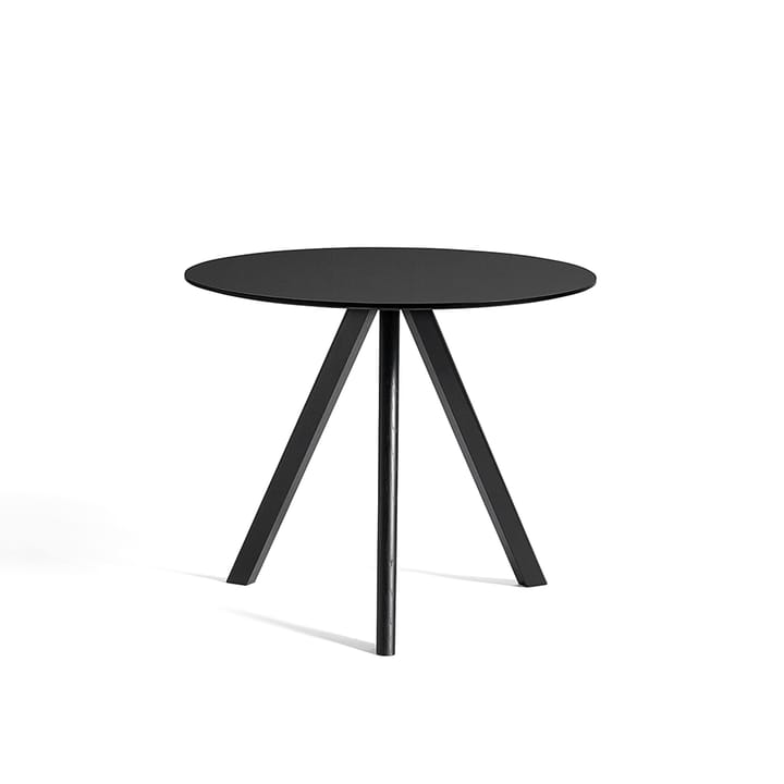 CPH20 Round matbord - Black linoleum-Ø90 cm-ek svart - HAY