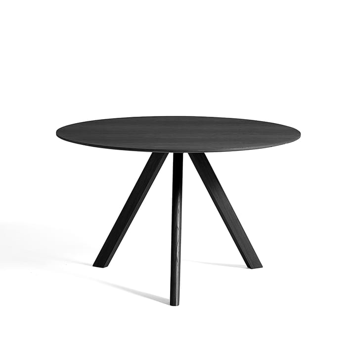 CPH20 Round matbord - black water-based lacquered oak, ø120 cm, ekstativ svart vattenbaserad lack - HAY
