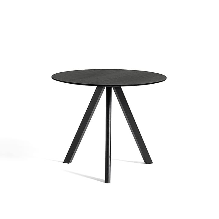 CPH20 Round matbord - black water-based lacquered oak, ø90 cm, ekstativ svart vattenbaserad lack - HAY
