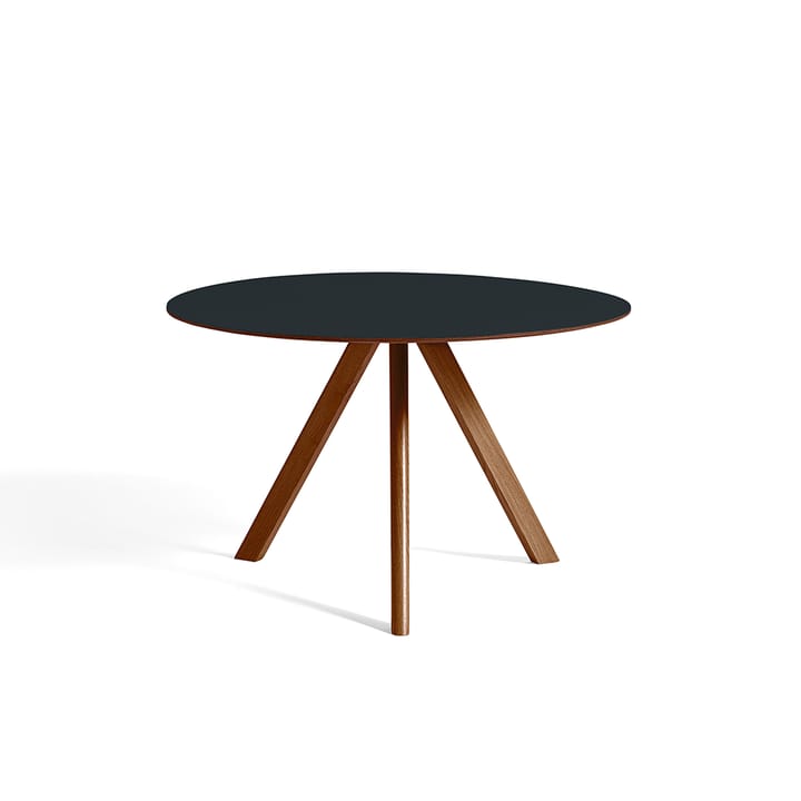 CPH20 Round matbord - dark grey linoleum, ø120 cm, valnötsstativ vattenbaserad lack - HAY