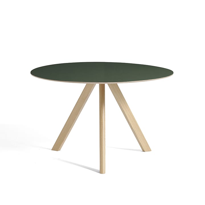 CPH20 Round matbord - green linoleum, ø120 cm, ekstativ vattenbaserad lack - HAY