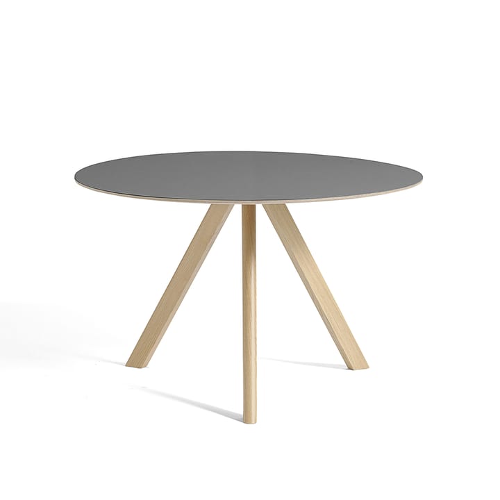 CPH20 Round matbord - grey linoleum, ø120 cm, ekstativ vattenbaserad lack - HAY