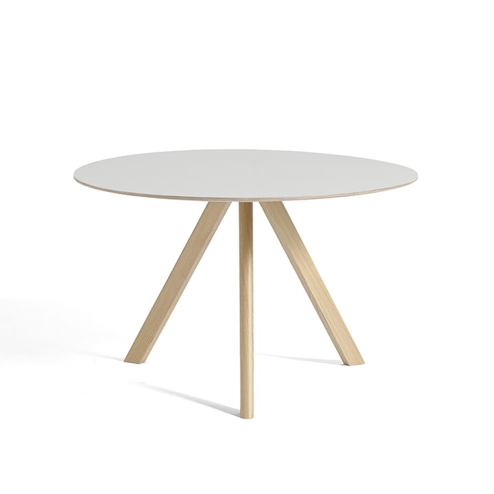 CPH20 Round matbord - off white linoleum, ø120 cm, ekstativ vattenbaserad lack - HAY