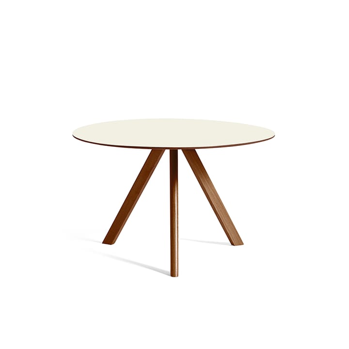 CPH20 Round matbord, Off white linoleum-Ø120 cm-valnöt HAY