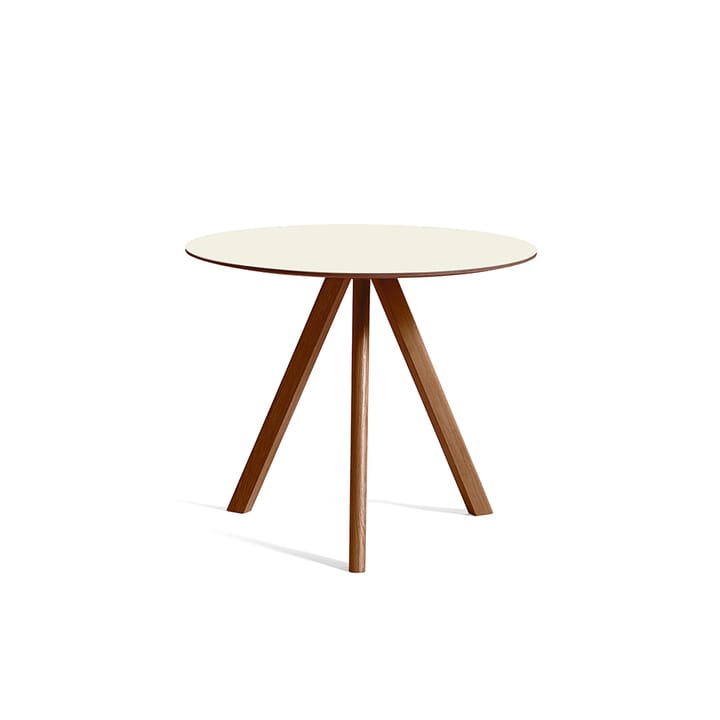 CPH20 Round matbord, Off white linoleum-Ø90 cm-valnöt HAY