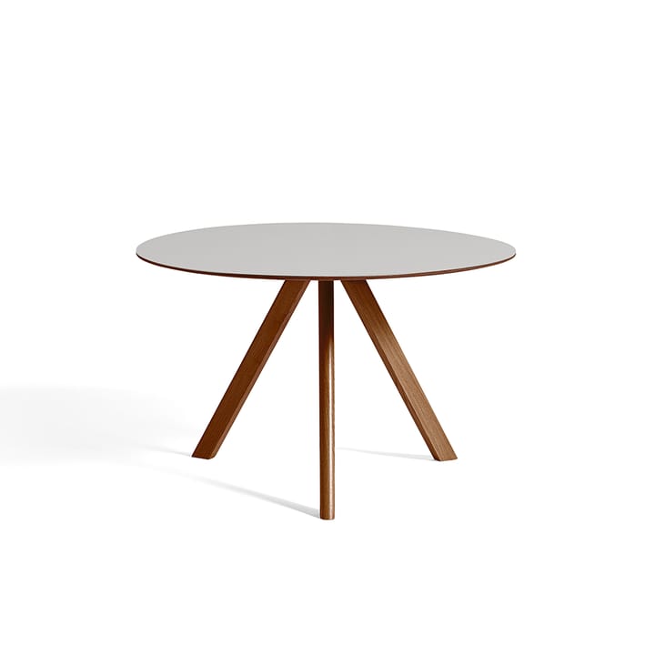 CPH20 Round matbord, Pebble grey linoleum-Ø120 cm-valnöt HAY