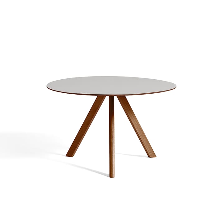 CPH20 Round matbord - pebble grey linoleum, ø120 cm, valnötsstativ vattenbaserad lack - HAY
