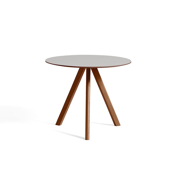CPH20 Round matbord, Pebble grey linoleum-Ø90 cm-valnöt HAY