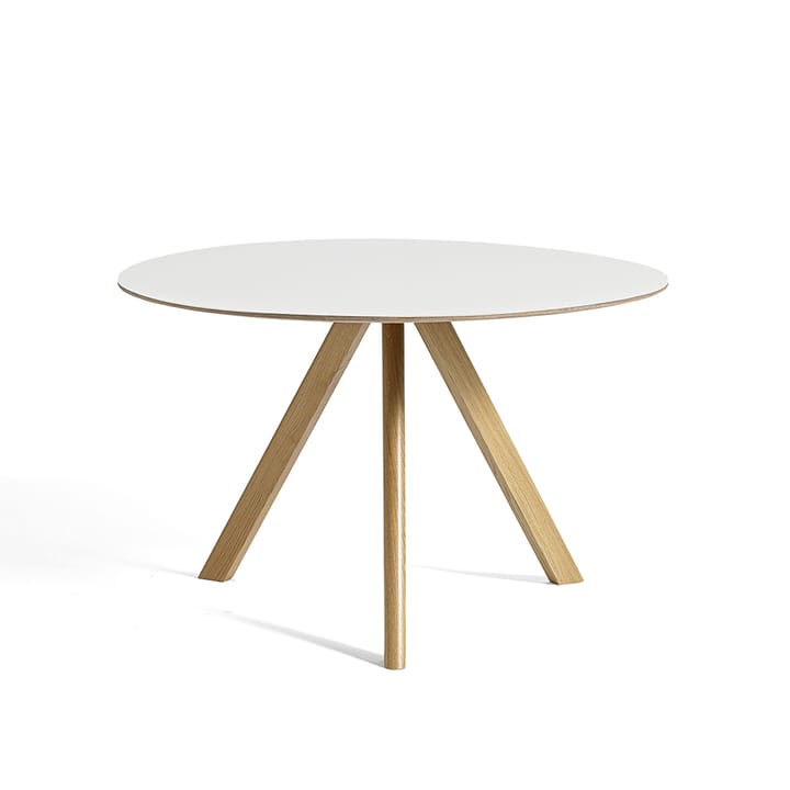 CPH20 Round matbord - white laminate, ø120 cm, ekstativ vattenbaserad lack - HAY