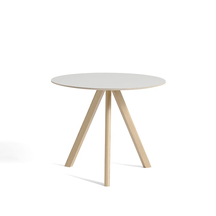 CPH20 Round matbord - white laminate, ø90 cm, ekstativ vattenbaserad lack - HAY