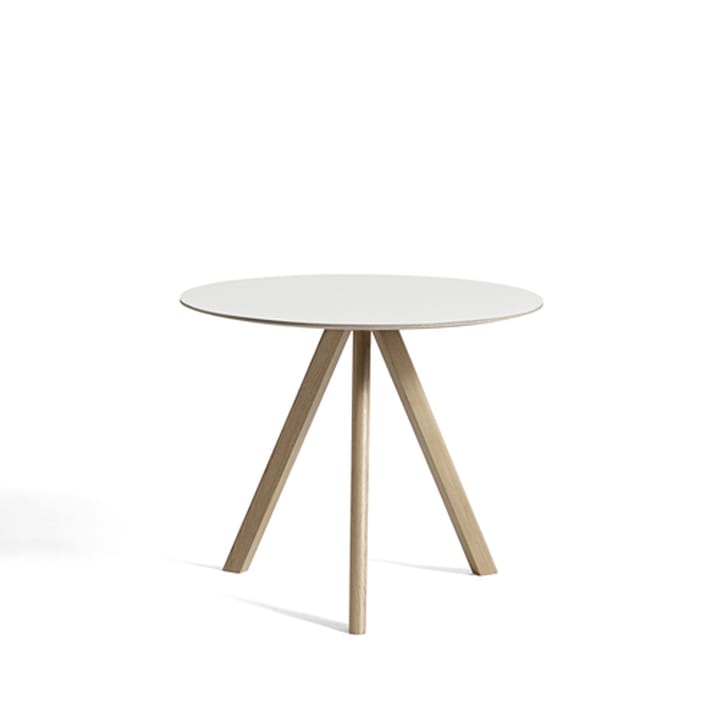 CPH20 Round matbord - white laminate, ø90 cm, såpat ekstativ - HAY