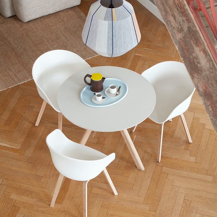 CPH20 Round matbord - white laminate, ø90 cm, såpat ekstativ - HAY