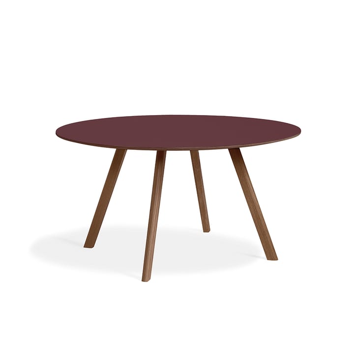 CPH25 matbord - burgundy linoleum, ø140 cm, valnötsstativ vattenbaserad lack - HAY