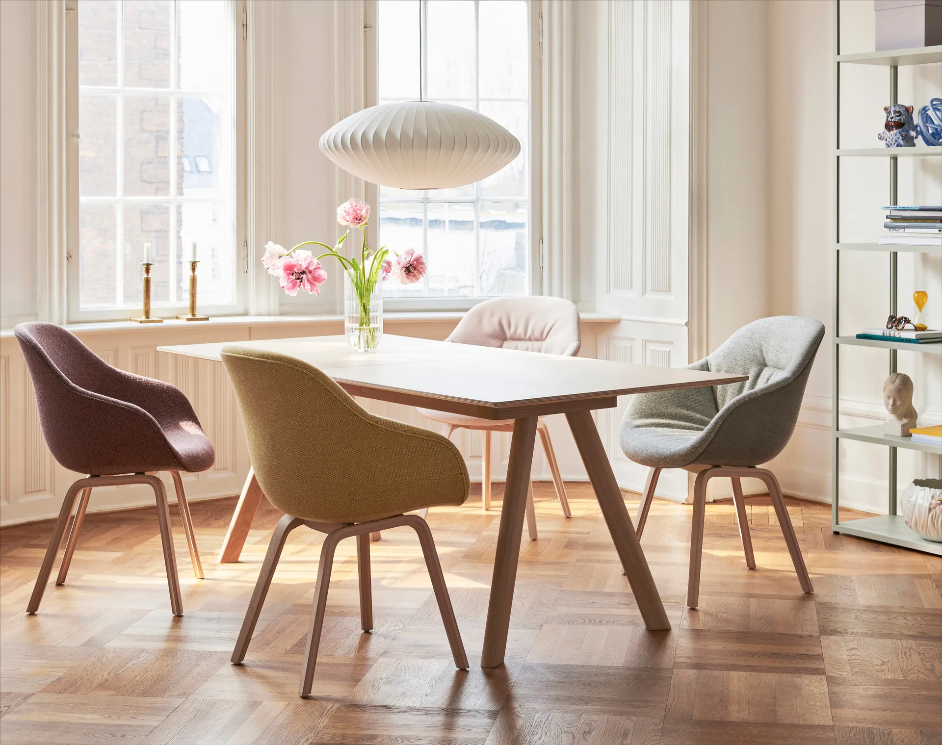 CPH30 2.0 matbord 90x250 cm, Off white linoleum-lacq. oak HAY