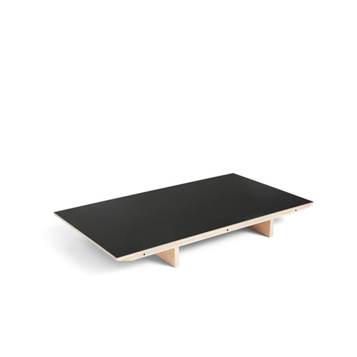 CPH30 Extendable iläggsskiva - black linoleum, 80cm, ekram vattenbaserad lack - HAY