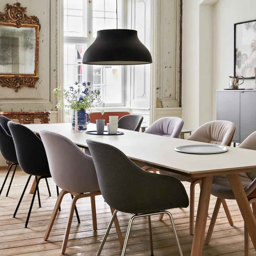 CPH30 Extendable matbord 200 cm, black oak-ekstativ svart  HAY