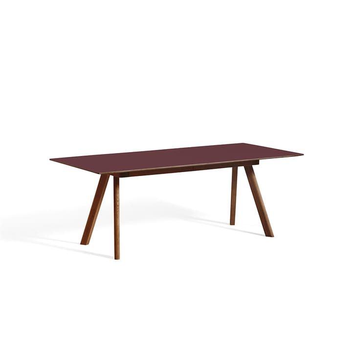 CPH30 Extendable matbord 200 cm - burgundy linoleum, valnötsstativ vattenbaserad lack - HAY