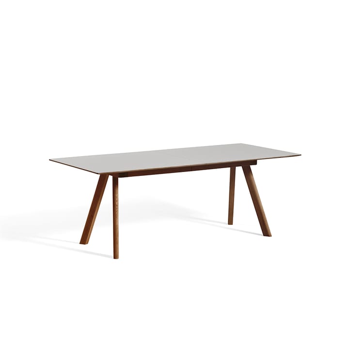 CPH30 Extendable matbord 200 cm - pebble grey linoleum, valnötsstativ vattenbaserad lack - HAY