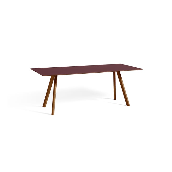CPH30 matbord 200 cm - burgundy linoleum, valnötsstativ vattenbaserad lack - HAY