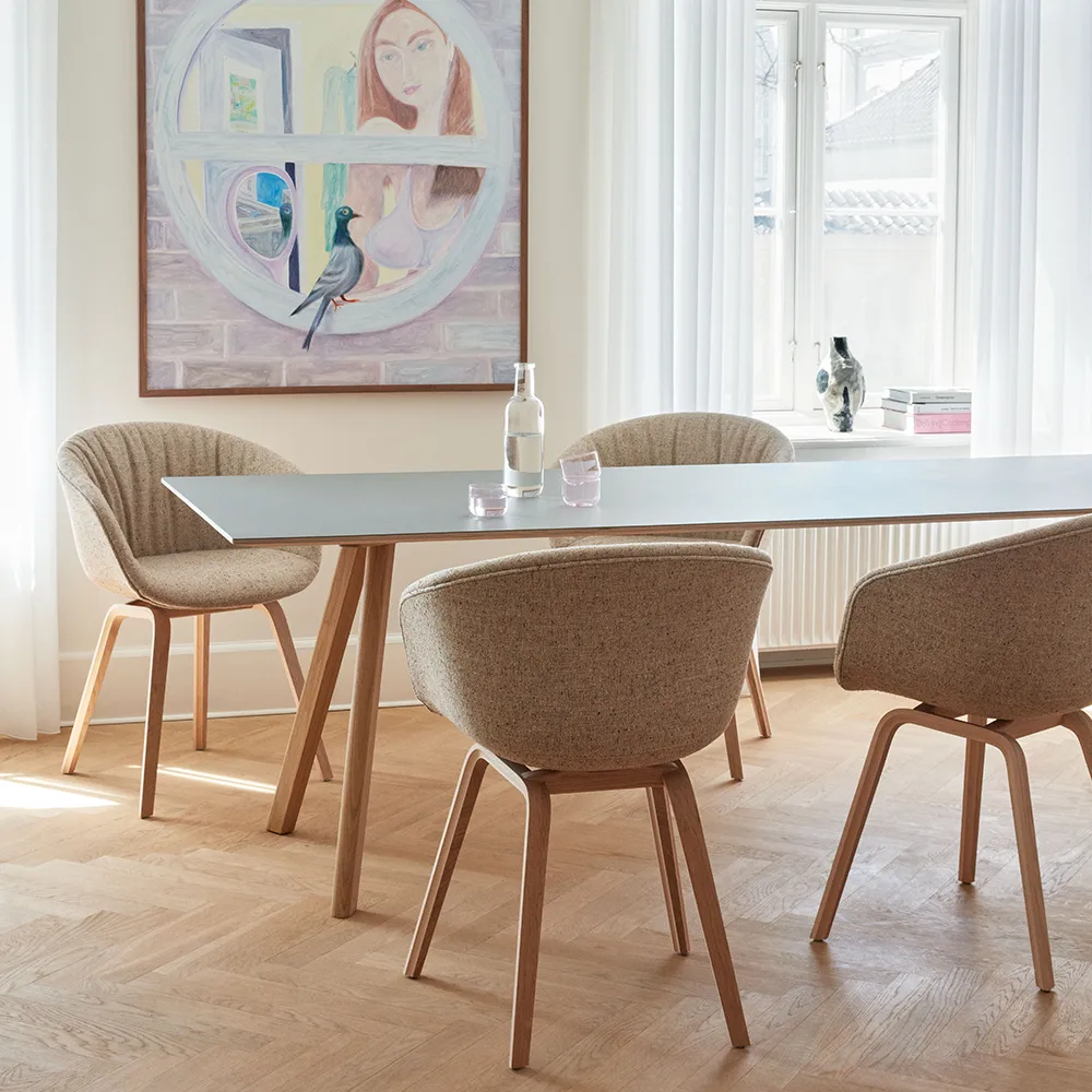 CPH30 matbord, 250 cm, Pebble grey linoleum-walnut HAY