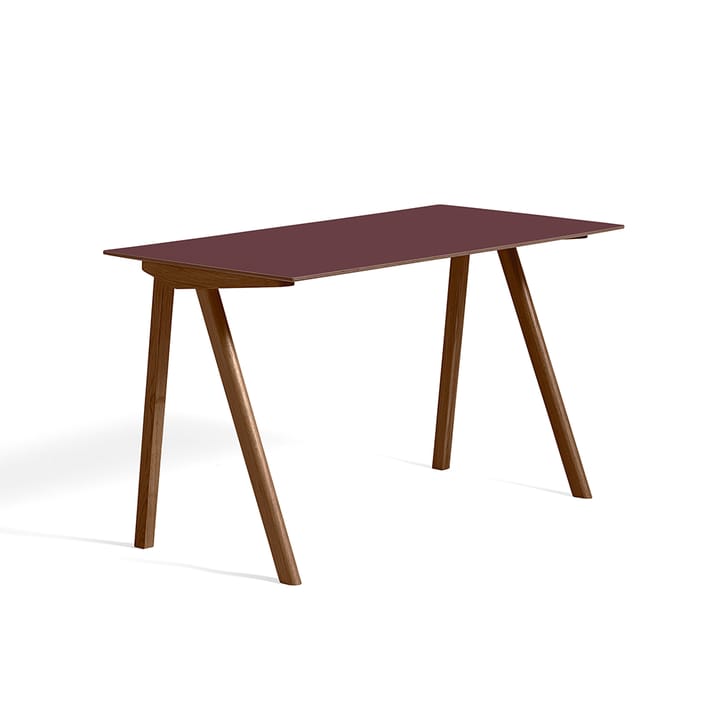 CPH90 skrivbord - Burgundy linoleum-walnut - HAY