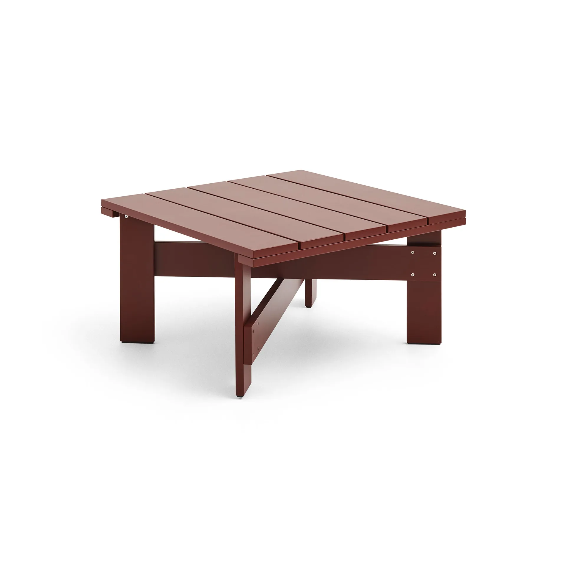 Crate Low table bord 75,5x75,5 cm lackad furu, iron red HAY