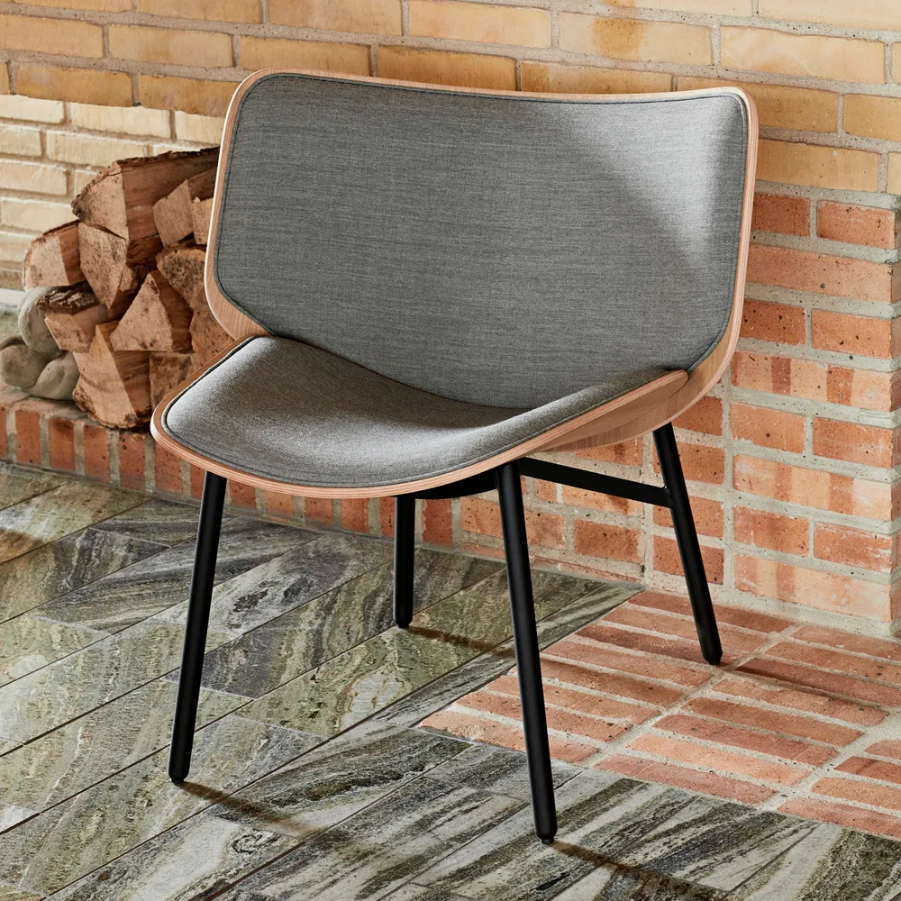 Dapper loungefåtölj, Light grey-dusty grey ek-grått stativ HAY