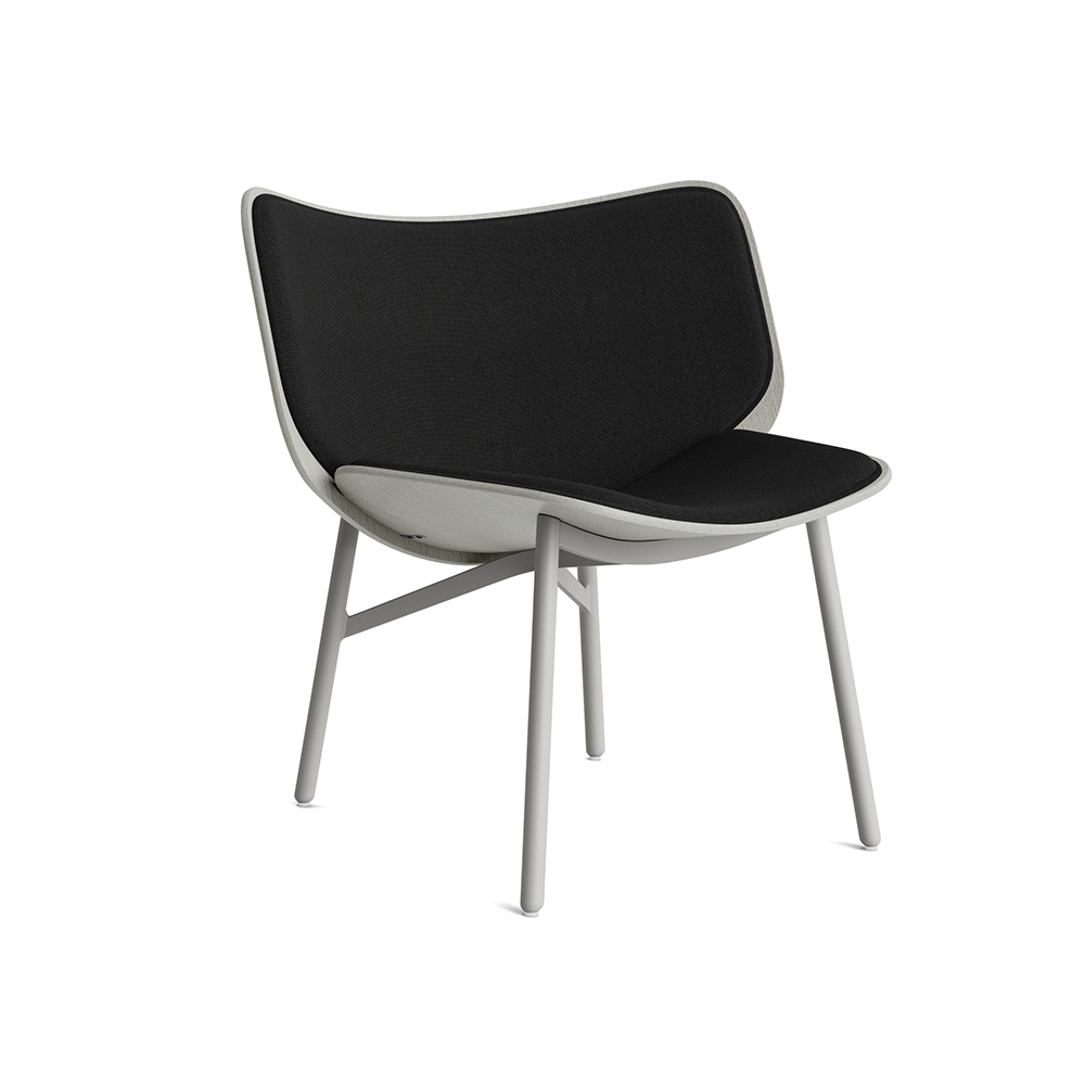 HAY Dapper loungefåtölj Steelcut 190 black-dusty grey ek-grått stativ