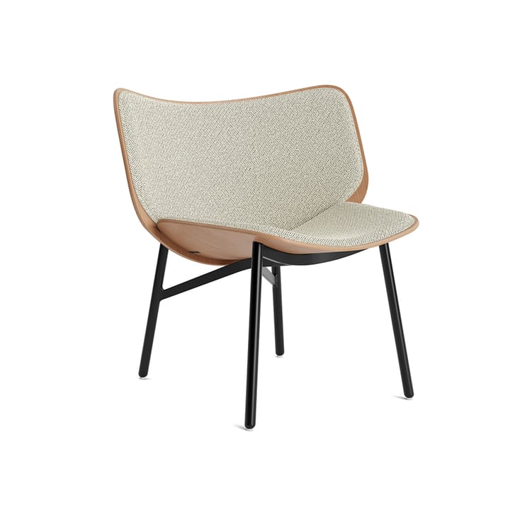 Dapper loungefåtölj - tyg coda 100 white, vattenlackad ek, svart stativ - HAY