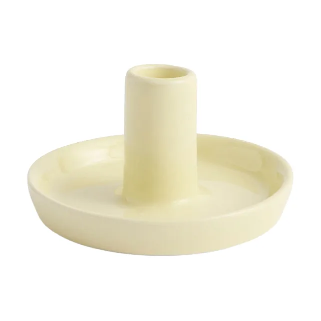 Disc ljusstake - Lime white, Ø7x4 cm - HAY